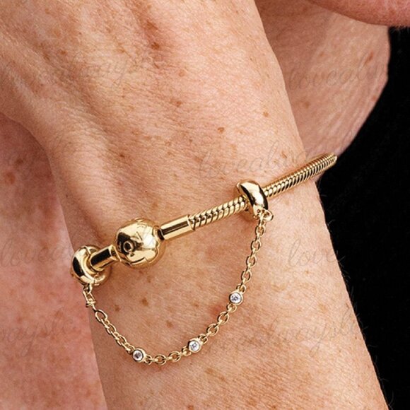 Pandora Triple Clear Stone Safety Chain - Picture 2 of 2